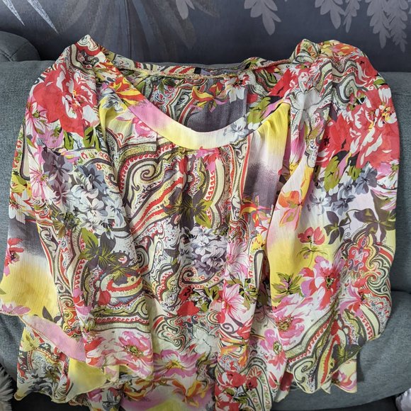 HKR Collection multicolour semi-sheer blouse - Picture 6 of 7